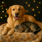 Kuschelige Haustierdecke mit süßem Cartoon-Design – Warm, weich & vielseitig für Hunde und Katzen