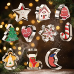 Weihnachtliche Ausstechformen aus Edelstahl – 10-teiliges Keksausstecher-Set für festliches Backen