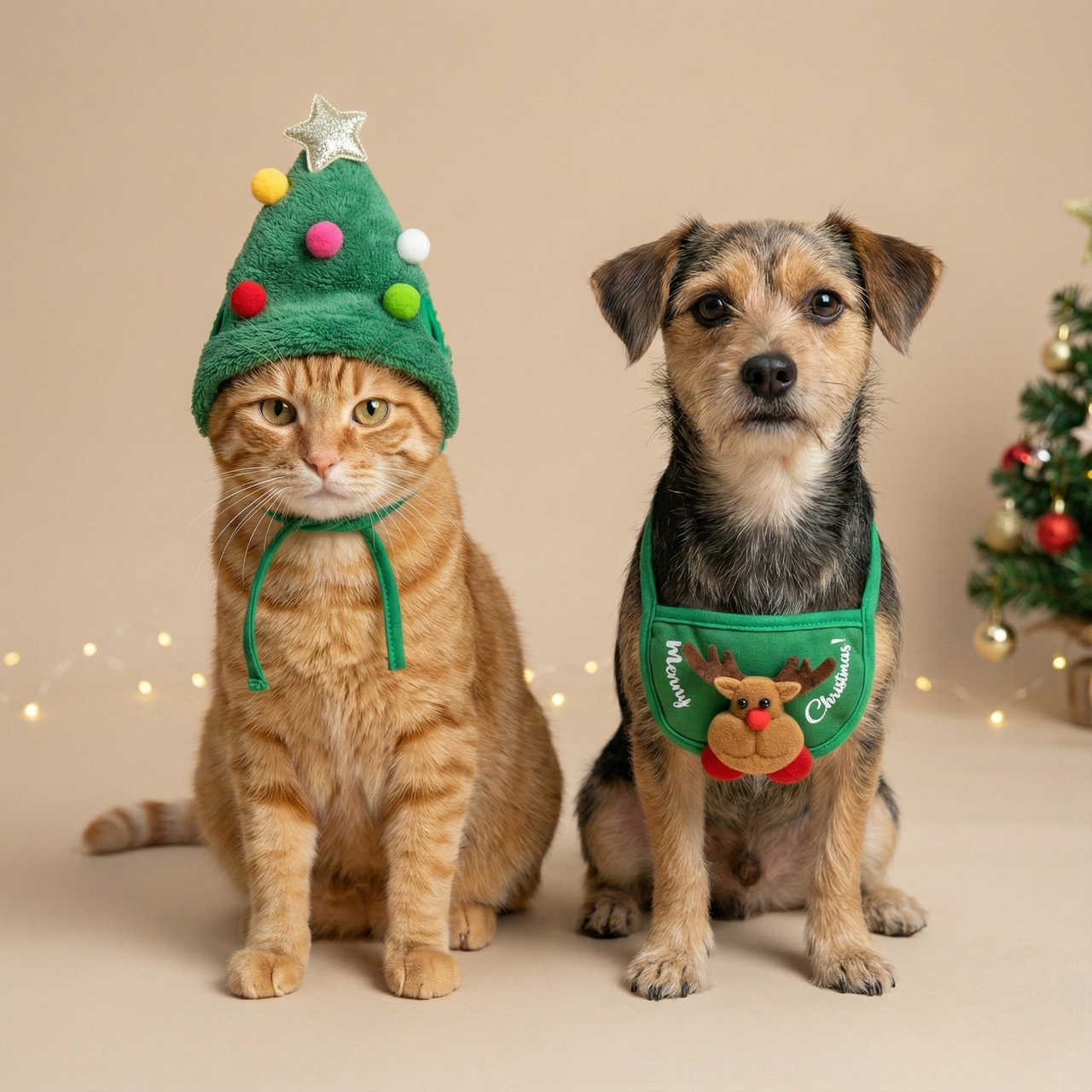 Gemini_Generated_Image_5ol6yi5ol6yi5ol6-Photoroom Weihnachtskostüm für Haustiere – Santa- & Rentier-Hut mit Bandana für Hund und Katze – Bild 1