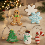 Weihnachtliche Keksstempel aus Kunststoff – Plätzchenform mit Santa- & Schneeflockenmotiv