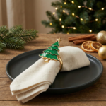 Weihnachtliche Serviettenringe – Festliche Tischdekoration mit Tannenbaum-Motiv