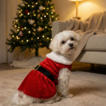 Santa Hundekostüm mit Mütze – Warme Weihnachtsjacke für Hunde und Katzen