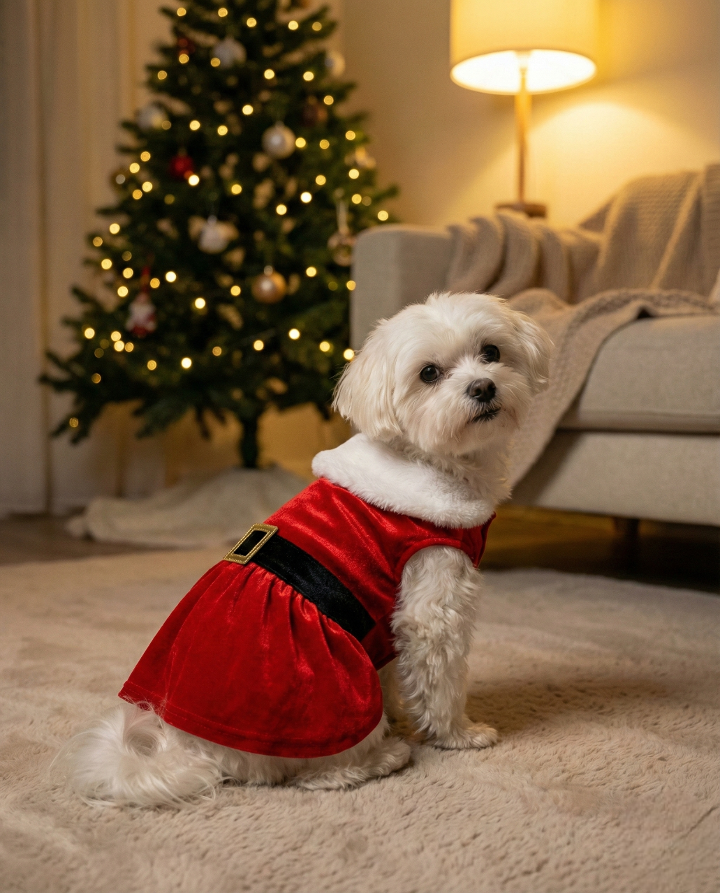 Gemini_Generated_Image_yjj0b7yjj0b7yjj0-Photoroom Santa Hundekostüm mit Mütze – Warme Weihnachtsjacke für Hunde und Katzen – Bild 1