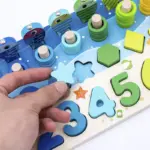 Montessori Lernspielzeug aus Holz – Magnetisches Angelspiel & Zahlen-Formen-Puzzle für Kinder – Bild 4