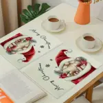 Weihnachtliche Platzsets mit Wichtelmotiv – 4er Set Tischsets für festliche Tafeln – Bild 3