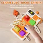 Montessori Steckdosen-Busyboard mit Licht & Sound – Sensorisches Lernspielzeug für Kleinkinder – Bild 4