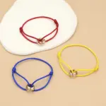 Minimalistisches Unisex-Armband mit Metallringen – Verstellbares Seilarmband für Damen & Herren – Bild 2