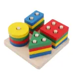 Montessori Holzbausteine für Kleinkinder – Formen- & Farbensortier-Spielzeug zum Stapeln – Bild 30