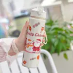 Weihnachtliche Kinder-Trinkflasche – Auslaufsichere Trinkflasche mit Strohhalm & Tannenbaum-Motiv – Bild 2