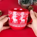 Weihnachtliche Glas-Tasse mit Deckel – Doppelwandiger Kaffeebecher im Tannenbaum-Design – Bild 5