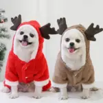 Weihnachtliche Hundejacke mit Kapuze – Warme Winterkleidung im Rentier- & Santa-Design – Bild 3