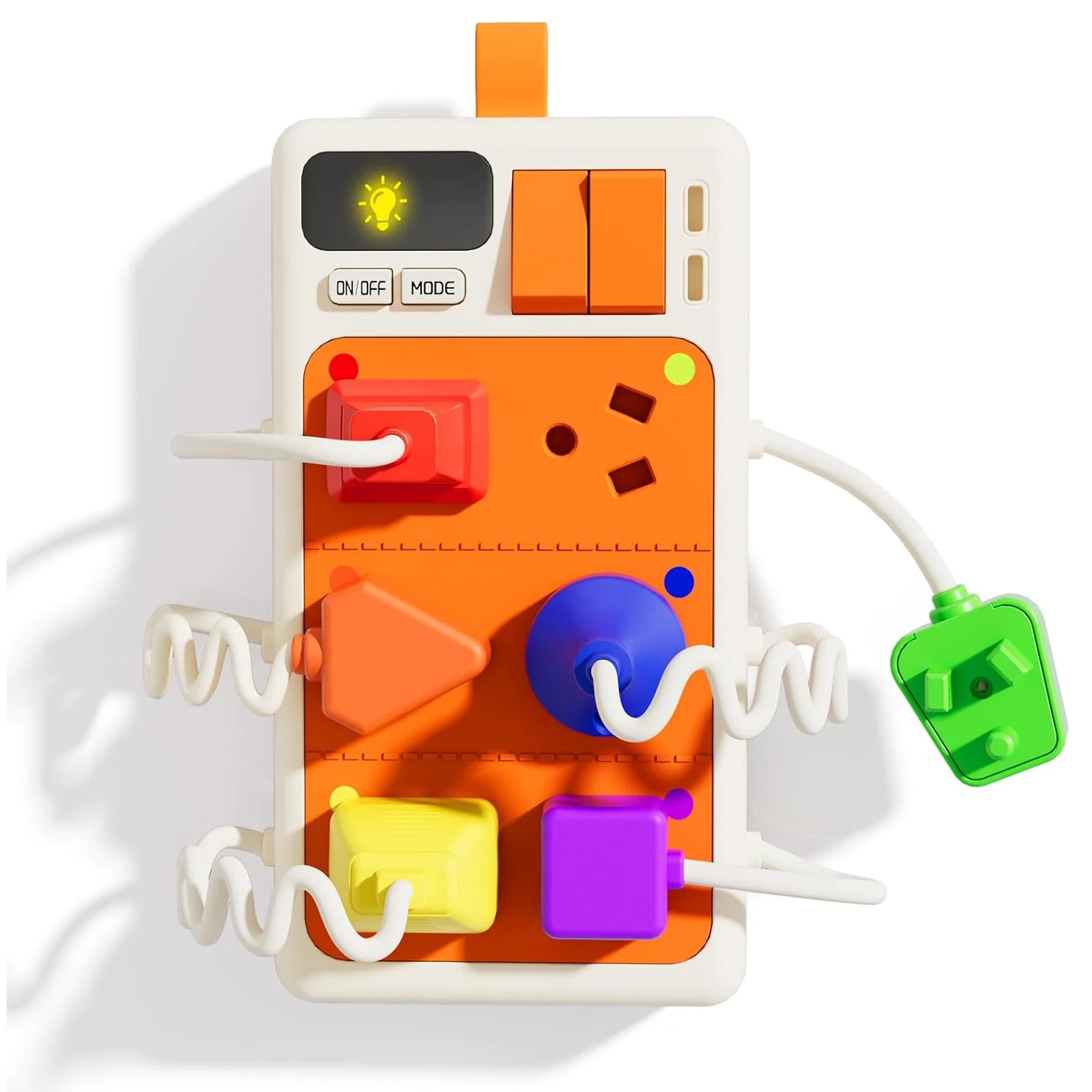 S2f8208933a3642628778b36466c39a6e3.webp Montessori Steckdosen-Busyboard mit Licht & Sound – Sensorisches Lernspielzeug für Kleinkinder – Bild 1
