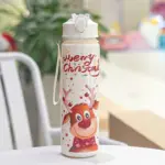 Weihnachtliche Kinder-Trinkflasche – Auslaufsichere Trinkflasche mit Strohhalm & Tannenbaum-Motiv – Bild 8