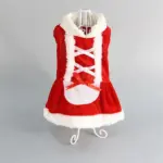 Santa Hundekostüm mit Mütze – Warme Weihnachtsjacke für Hunde und Katzen – Bild 8