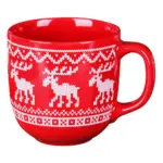 Weihnachtliche Glas-Tasse mit Deckel – Doppelwandiger Kaffeebecher im Tannenbaum-Design – Bild 6