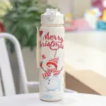 Weihnachtliche Kinder-Trinkflasche – Auslaufsichere Trinkflasche mit Strohhalm & Tannenbaum-Motiv – Bild 9