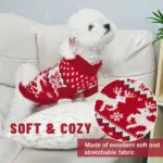 Weihnachtlicher Hundepullover aus Baumwolle – Warmer Strickpullover für kleine bis mittlere Hunde – Bild 2