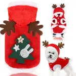 Weihnachtliche Hundejacke mit Kapuze – Warme Winterkleidung im Rentier- & Santa-Design – Bild 10