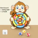 Montessori Wurfspiel für Kinder – Klett-Dartboard mit Tiermotiven für spielerisches Lernen – Bild 8