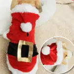 Santa Hundekostüm mit Mütze – Warme Weihnachtsjacke für Hunde und Katzen – Bild 5