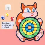 Montessori Wurfspiel für Kinder – Klett-Dartboard mit Tiermotiven für spielerisches Lernen – Bild 9