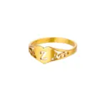 Initialen-Ring mit Herz in Goldoptik – Edelstahl Damenring mit Buchstaben A–Z – Bild 9