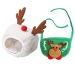Weihnachtskostüm für Haustiere – Santa- & Rentier-Hut mit Bandana für Hund und Katze – Bild 3