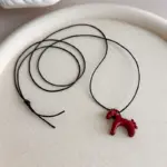 Lange Halskette mit Pferdeanhänger – Farbige Statement-Kette im Boho-Stil für Damen – Bild 9