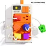 Montessori Steckdosen-Busyboard mit Licht & Sound – Sensorisches Lernspielzeug für Kleinkinder – Bild 7