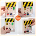 Montessori Busy Board aus Holz mit LED – Sensorisches Lernspielzeug mit Lichtschaltern für Kinder – Bild 4