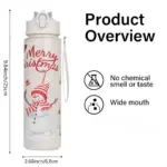 Weihnachtliche Kinder-Trinkflasche – Auslaufsichere Trinkflasche mit Strohhalm & Tannenbaum-Motiv – Bild 5