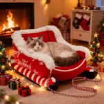 Weihnachtliches Katzenhaus – Warmes, waschbares Haustiernest für Hund und Katze – Bild 6