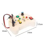 Montessori Busy Board aus Holz mit LED – Sensorisches Lernspielzeug mit Lichtschaltern für Kinder – Bild 9