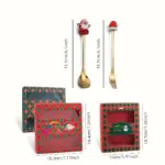 Weihnachtliches Besteck-Set aus Edelstahl – Santa Löffel & Gabeln für Kaffee, Dessert & Tee – Bild 3