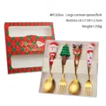Weihnachtliches Besteck-Set aus Edelstahl – Santa Löffel & Gabeln für Kaffee, Dessert & Tee – Bild 9
