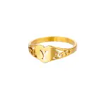 Initialen-Ring mit Herz in Goldoptik – Edelstahl Damenring mit Buchstaben A–Z – Bild 13