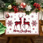 Weihnachtliche Platzsets mit Santa-Motiv – Festliche Tischsets aus Leinen für Küche & Esszimmer – Bild 4