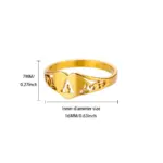 Initialen-Ring mit Herz in Goldoptik – Edelstahl Damenring mit Buchstaben A–Z – Bild 6