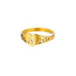 Initialen-Ring mit Herz in Goldoptik – Edelstahl Damenring mit Buchstaben A–Z – Bild 27