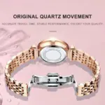 Luxuriöse Damenarmbanduhr aus Edelstahl – Elegante Quarzuhr mit Kristallakzenten & Wasserschutz – Bild 4