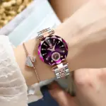 Luxuriöse Damenarmbanduhr aus Edelstahl – Elegante Quarzuhr mit Kristallakzenten & Wasserschutz – Bild 6